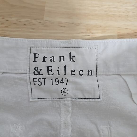Frank & Eileen Womens Size 4 Cotton Blend‎ Hook & Eye Jogger Tapered Pants White - Picture 3 of 10